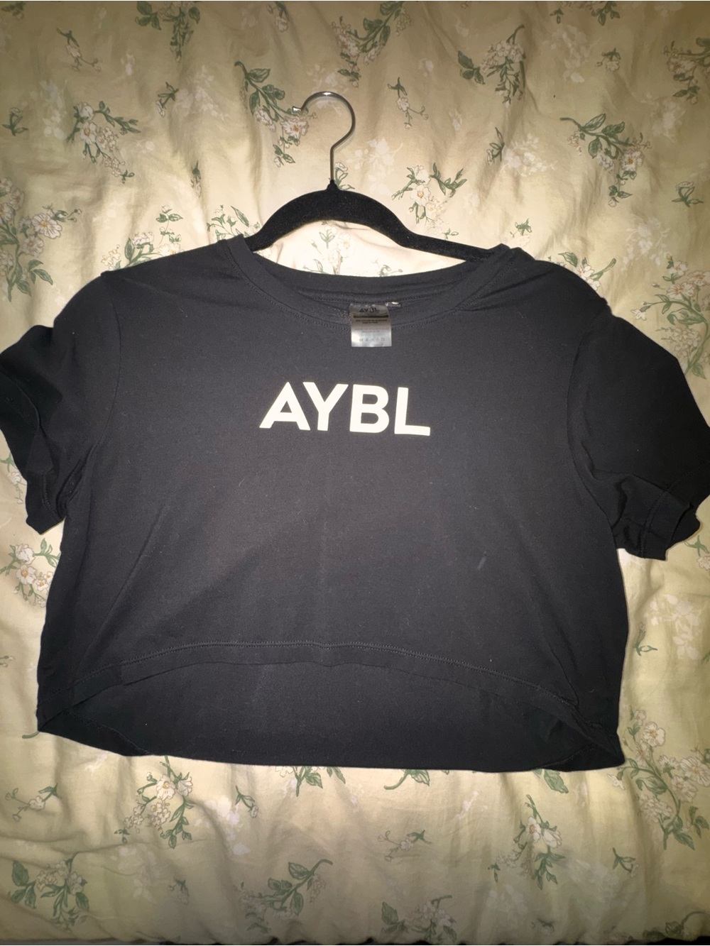 AYBL Black Logo Crop Tee